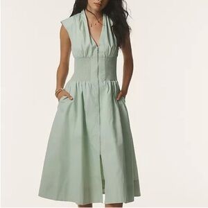 Anthropology Elegant Mint Green Sleeveless Dress Size Large